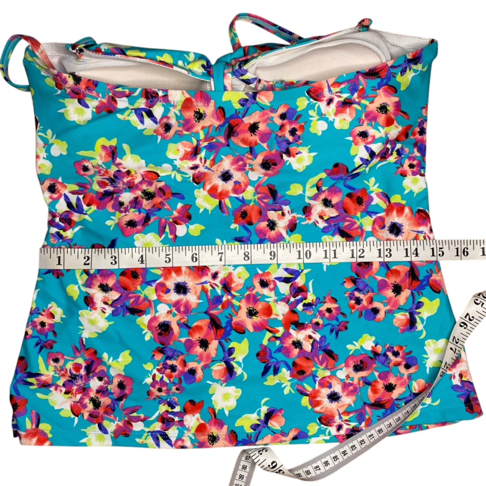 Liz Sport Floral Tankini Bathing Suit Top - Picture 8 of 9